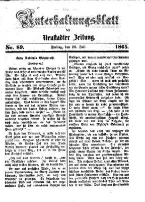 Neustadter Zeitung Freitag 28. Juli 1865