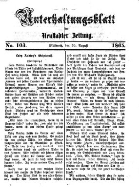 Neustadter Zeitung Mittwoch 30. August 1865