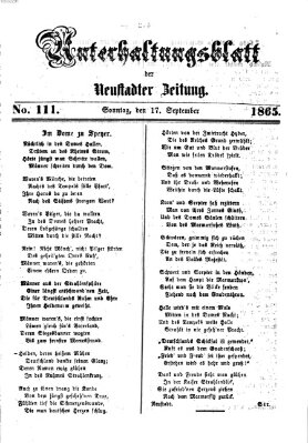 Neustadter Zeitung Sonntag 17. September 1865