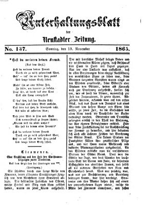 Neustadter Zeitung Sonntag 19. November 1865
