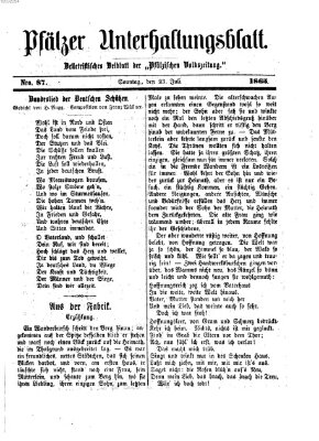 Pfälzer Unterhaltungsblatt (Pfälzische Volkszeitung) Sonntag 23. Juli 1865