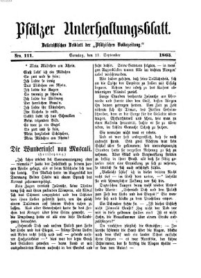 Pfälzer Unterhaltungsblatt (Pfälzische Volkszeitung) Sonntag 17. September 1865