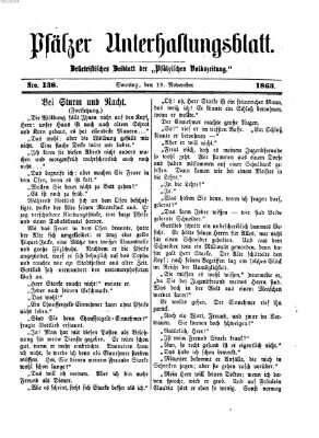 Pfälzer Unterhaltungsblatt (Pfälzische Volkszeitung) Sonntag 19. November 1865