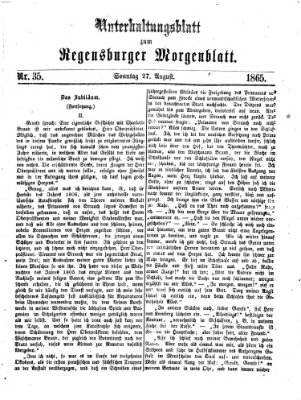 Regensburger Morgenblatt Sonntag 27. August 1865