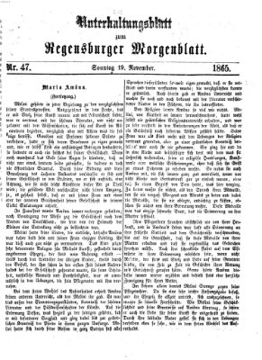 Regensburger Morgenblatt Sonntag 19. November 1865