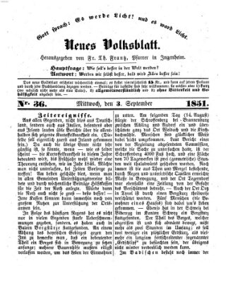 Neues Volksblatt Mittwoch 3. September 1851