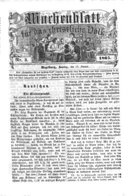 Wochenblatt für das christliche Volk Sonntag 15. Januar 1865
