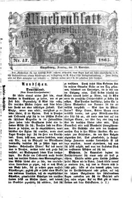 Wochenblatt für das christliche Volk Sonntag 19. November 1865