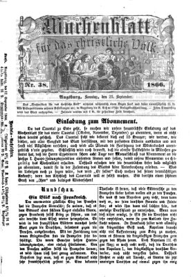 Wochenblatt für das christliche Volk Sonntag 23. September 1866