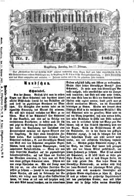 Wochenblatt für das christliche Volk Sonntag 17. Februar 1867