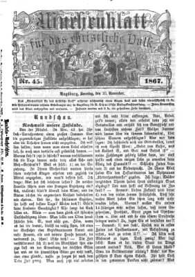 Wochenblatt für das christliche Volk Sonntag 10. November 1867