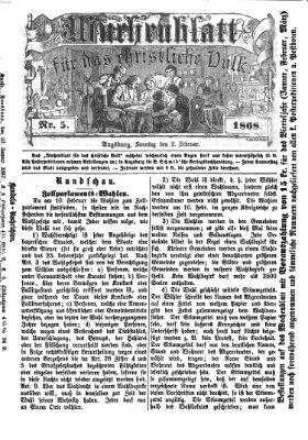 Wochenblatt für das christliche Volk Sonntag 2. Februar 1868