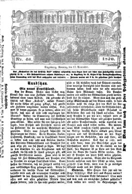 Wochenblatt für das christliche Volk Sonntag 13. November 1870