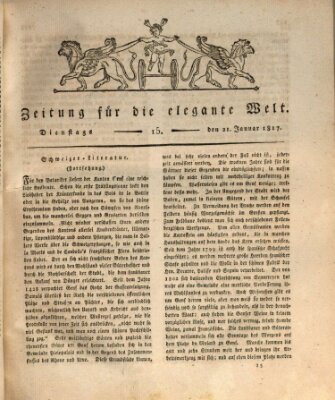Zeitung für die elegante Welt Dienstag 21. Januar 1817