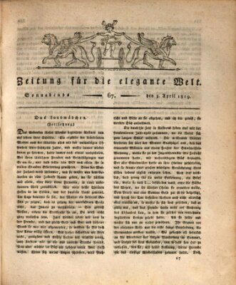 Zeitung für die elegante Welt Samstag 3. April 1819