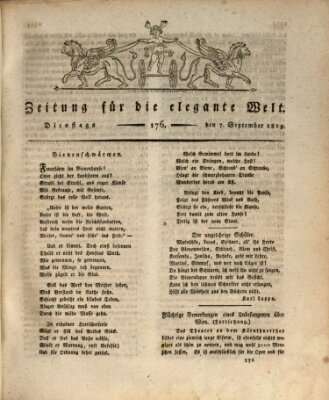 Zeitung für die elegante Welt Dienstag 7. September 1819