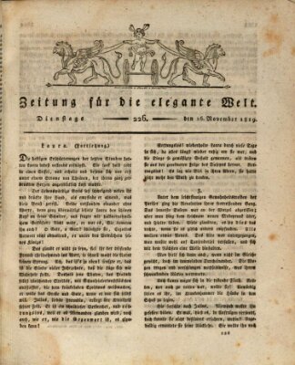 Zeitung für die elegante Welt Dienstag 16. November 1819