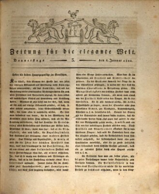Zeitung für die elegante Welt Donnerstag 6. Januar 1820