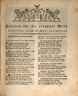 Zeitung für die elegante Welt Donnerstag 17. Februar 1820