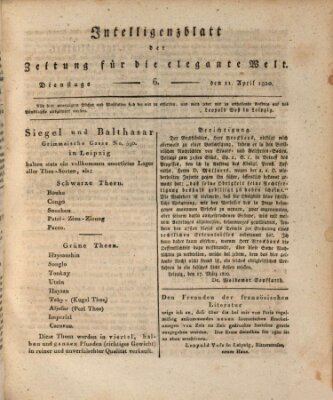 Zeitung für die elegante Welt Dienstag 11. April 1820