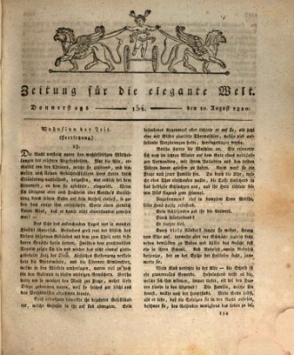 Zeitung für die elegante Welt Donnerstag 10. August 1820