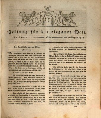 Zeitung für die elegante Welt Freitag 11. August 1820