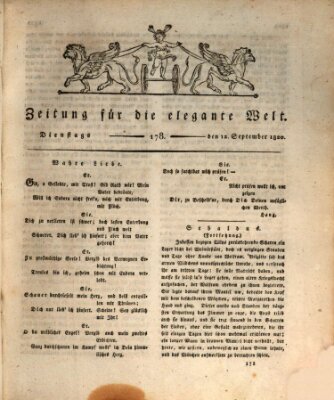 Zeitung für die elegante Welt Dienstag 12. September 1820