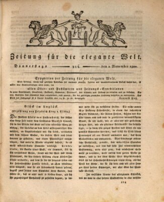 Zeitung für die elegante Welt Donnerstag 2. November 1820