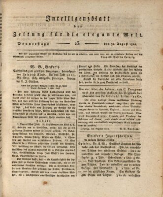 Zeitung für die elegante Welt Donnerstag 31. August 1820