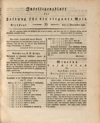 Zeitung für die elegante Welt Dienstag 14. November 1820