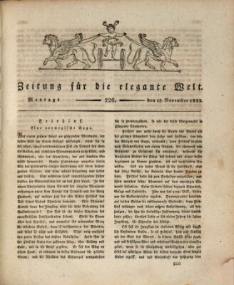 Zeitung für die elegante Welt Montag 18. November 1822