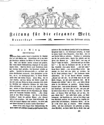Zeitung für die elegante Welt Donnerstag 20. Februar 1823
