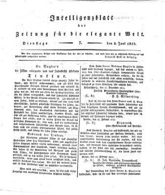 Zeitung für die elegante Welt Dienstag 3. Juni 1823