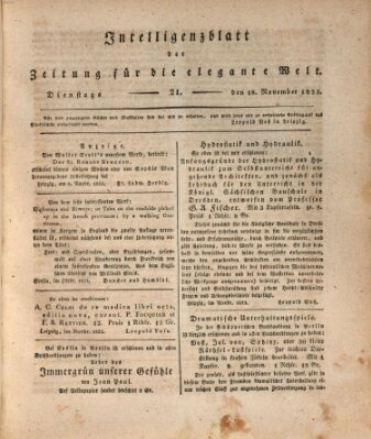 Zeitung für die elegante Welt Dienstag 18. November 1823