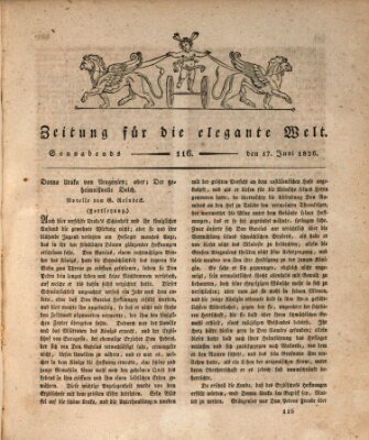 Zeitung für die elegante Welt Samstag 17. Juni 1826