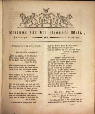 Zeitung für die elegante Welt Freitag 25. August 1826