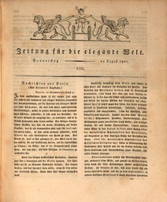 Zeitung für die elegante Welt Donnerstag 20. August 1801