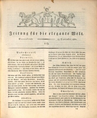 Zeitung für die elegante Welt Samstag 19. September 1801