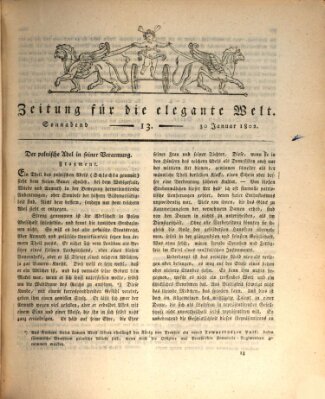 Zeitung für die elegante Welt Samstag 30. Januar 1802