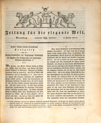 Zeitung für die elegante Welt Dienstag 8. Juni 1802