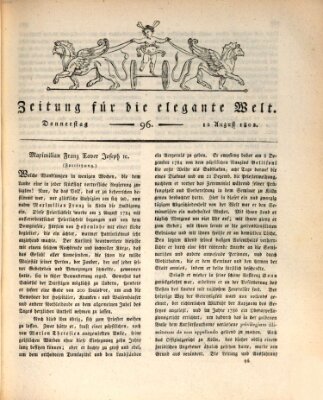 Zeitung für die elegante Welt Donnerstag 12. August 1802