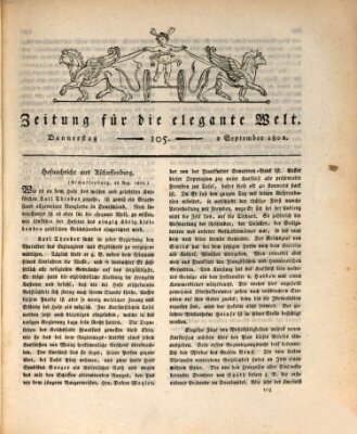 Zeitung für die elegante Welt Donnerstag 2. September 1802