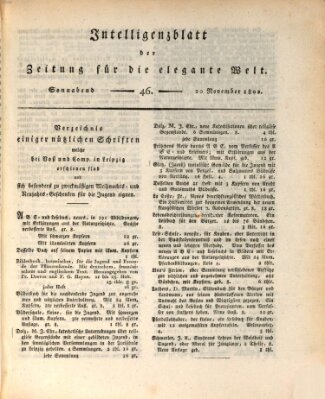Zeitung für die elegante Welt Samstag 20. November 1802
