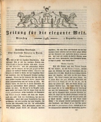 Zeitung für die elegante Welt Dienstag 7. Dezember 1802