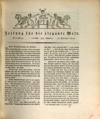 Zeitung für die elegante Welt Dienstag 21. Februar 1804