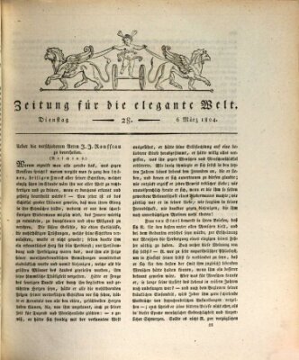 Zeitung für die elegante Welt Dienstag 6. März 1804
