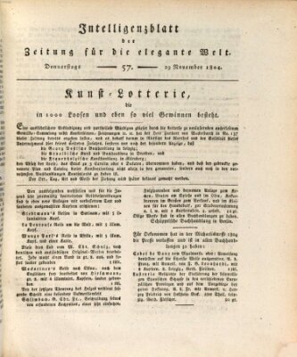 Zeitung für die elegante Welt Donnerstag 29. November 1804