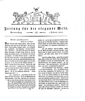 Zeitung für die elegante Welt Donnerstag 7. Februar 1805