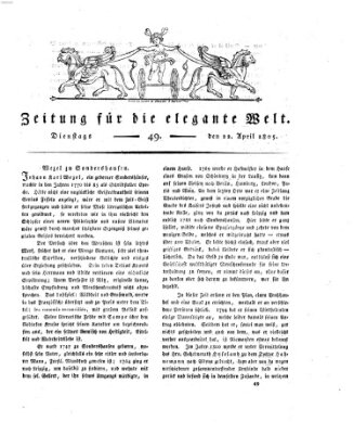 Zeitung für die elegante Welt Montag 22. April 1805