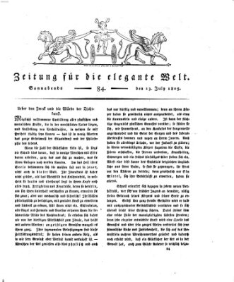Zeitung für die elegante Welt Samstag 13. Juli 1805